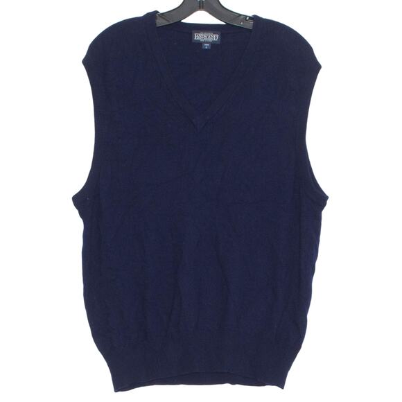 Lands End Sweater Vest Cashmere Old Money Academia Preppy Grandpa Blue Large - Picture 1 of 3